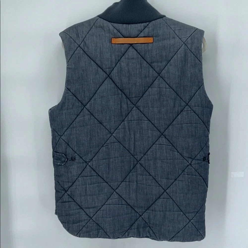 Marshall Artist Quilted Gilet Vest Blue Cotton Zip Men’s L